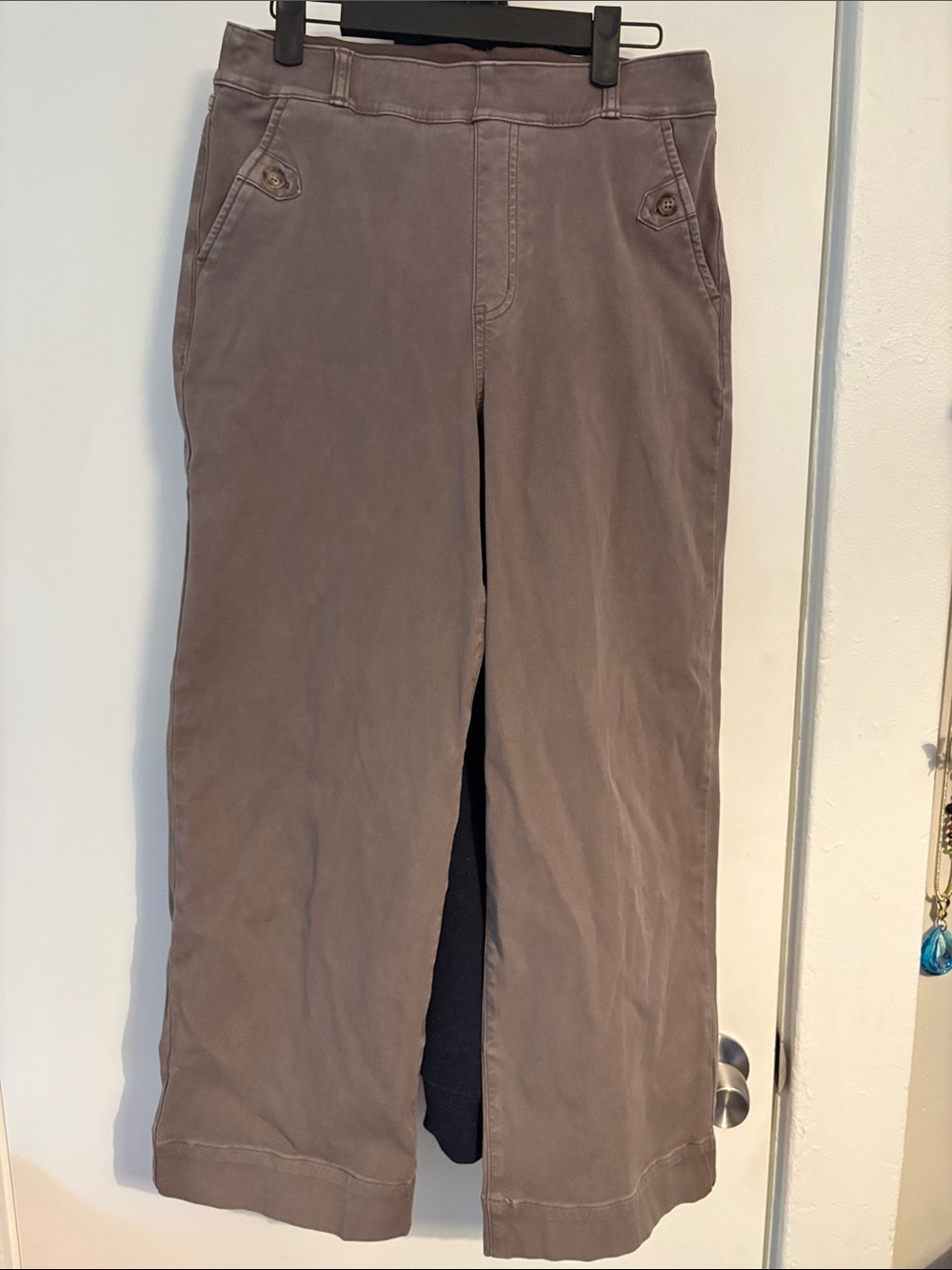 Spanx stretch twill cropped wide leg